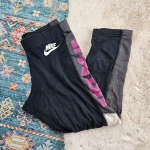 Nike Black Gray White Leggings 897222-010 Medium